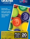 Brother Glossy Inkjet Paper, 4 x 6 Inches, 20 Sheets (BP71GP20) - Retail Packaging