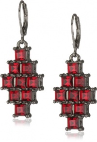 Kenneth Cole New York Modern Garnet Faceted Square Bead Drop Earrings