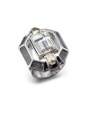 THE LOOKTextured octagon silhouetteFaceted Swarovski crystal detailsRhodium-plated settingTHE MEASUREMENTWidth, about 1Length, about 1.25ORIGINMade in USA