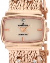 Anne Klein Women's 109270CMRG Diamond Accented Rosegold-Tone Multi Chain Bracelet Watch