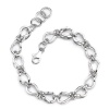 Classic Elegance: Sterling Silver Rhodium Finish Designer Inspired Fancy Wrap Link Chain Bracelet