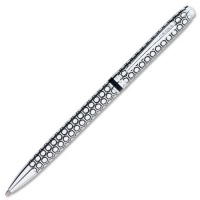 Cross Advantage, Chrome with Black Mosaic Engraved Pattern, Ballpoint Pen, with Complimentary Switch It 0.7mm Pencil Converter (AT0482-1)