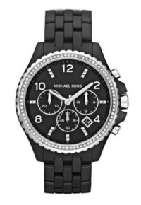 Michael Kors Women's Black Plastic Link Bracelet Quartz Chronograph Black Dial