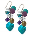 Break free from your fashion shell with these gorgeous drop earrings from Style&co. The colorful shell accents shake and shimmer all night long. Crafted in hematite tone mixed metal. Approximate drop: 2 inches.