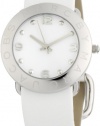 Women's White Dial White Leather