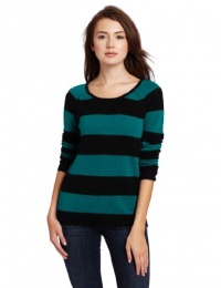 Christopher Fischer Women's 100% Cashmere Striped Raglan Crew Neck Sweater