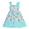 Bonnie Jean Baby Girls 3-6M Aqua Circle Dot Bow Summer Bloomers Dress