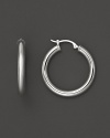 Simply chic, these 14K. white gold hoops are timeless classics.