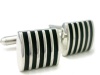 Black Enamel Striped Cufflinks Gift Boxed By Cuff4U