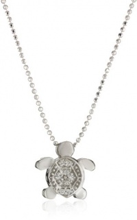 Alex Woo Little Seasons White Gold Sea Turtle Pendant Necklace