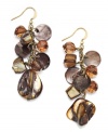 Shift into neutrals. Brown shells and topaz-hued plastic beads adorn these chic cluster earrings by Style&co. Set in gold tone mixed metal on fishwire. Approximate drop: 2 inches.