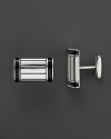 J Goodman Sterling Silver and Black Onyx Cufflinks with Oxidized Finish