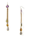 Bold stones and sparkling crystals give this pair of ABS by Allen Schwartz danglers a glamorous vibe.