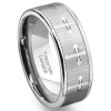 Tungsten Carbide Men's Wedding Band Ring (7.5mm) with Cross Design Sz 11.5 SN#615