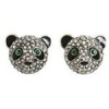 FLASHY LUXE CRYSTAL PANDA BEARS EARRINGS Gold-tone Setting