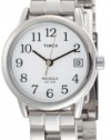 Timex Women's T2N172 EZ Reader Silver-Tone Case and Bracelet White Dial Watch