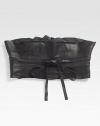 Made from crushed leather, a brilliant waist defining style.Width, about 3LeatherImported