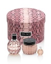 Reveal the glamorous seductress in you with this elegant Jimmy Choo gift set that includes a selection of Jimmy Choo treasures: a 3.3 fl. oz. Eau de Parfum, 5 fl. oz. Perfumed Body Cream, and a 0.15 Eau de Parfum miniature.