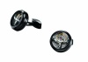 TF Est. 1968 'Tourbillon' Cufflinks Black PVD with Silver Carbon