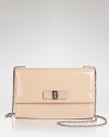 Put on the gloss with this Salvatore Ferragamo crossbody , detailed with a pushlock closure. It's the elegant party piece your cocktail look has been asking for.