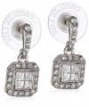 Carolee LUX Crystal Basics Metal Deco Crystal Double Drop Earrings