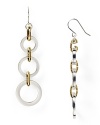 Graduated circles meet mixed metals on this pair of Lauren Ralph Lauren drop earrings - an effortless daytime dangler, accented by delicate French wires.