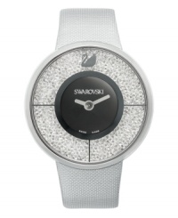 A stunning combination of silver, black and crystal shine create this luminous Crystalline watch from Swarovski.