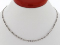 14 Karat White Gold Long Italian Gucci Links Necklace Chain (16 inch) 3.3grams 2.5mm Width