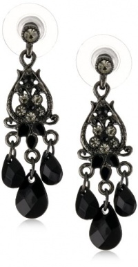 1928 Jewelry Noir Black Crystal Hues Mini Chandelier Earrings