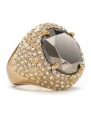 A shimmering stone rises from a tony gold plated setting on this showstopping cocktail ring from ABS by Allen Schwartz ring, completed by an adjustable band.