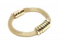 Anne Klein Bracelet, Gold-tone Mesh Flex Bracelet