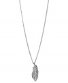 Your new feathered friend from Fossil. A feather pendant with glitzy accents adds an airy touch to this necklace. Crafted in silver tone mixed metal. Approximate length: 16 inches + 2-inch extender. Approximate drop: 1-3/8 inches.