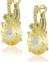 Judith Ripka La Petite Oval Stone with Triple Loop Canary Earrings