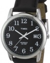 Timex Men's T2N370 Easy Reader Black Leather Strap Watch