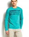 Armani Exchange Long Sleeve Blurred Logo Tee