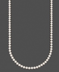 Indulge yourself with a little bit of luxury. Necklace features AA Akoya cultured freshwater pearls (7-7-1/2 mm) set in 14k gold. Approximate length: 36 inches.