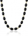 Anne Klein Alder Gold-Tone Topaz Black and Crystal Strand Necklace, 42