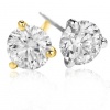 18k Gold Round Brilliant Cut Diamond 3 Prong Martini Stud Earrings (GH, I1-I2, 0.50 carat)-Available in White and Yellow Gold