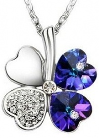 Swarovski Elements Crystal Four Leaf Clover Pendant Necklace 19-CN9034CP