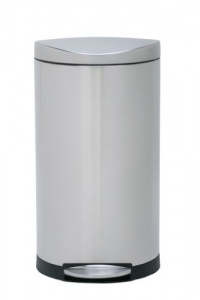 simplehuman Semi-Round Step Trash Can, Fingerprint-Proof Brushed Stainless Steel, 30 Liters /8 Gallons