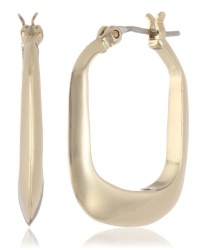 Kenneth Cole New York Shiny Earrings Gold Rectangle Hoop Earrings