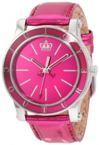 Juicy Couture Women's 1900839 HRH Hot Pink Mirror-Metallic Leather Strap Watch