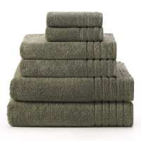 Super Zero Twist 6 piece towel set Basil Green by Cotton Craft - 7 Star Hotel Collection Beyond Luxury Softer than a Cloud - Each set contains 2 Oversized Bath Towels 30x54, 2 Hand Towels 16x30, 2 Wash Cloths 13x13 - Other colors - Vanilla, White, Tea Ros