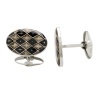 Dolan Bullock Sterling Silver Black and Grey Enamel Cuff Links