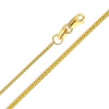 14K Yellow Gold 0.9mm Braided Wheat Chain Necklace with Lobster Claw Clasp