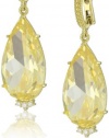 Judith Ripka Candy Candy Stone Pear On Canary Drop Earrings