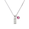 Silver Cellphone Charm Necklace with Hot Pink Crystal Drop