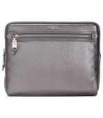 Give your favorite gadget a glam update with this posh, pebbled leather tablet case from Cole Haan. Dressed up in signature silver-tone hardware and discrete exterior pockets, its protective interior keeps everything safe and sound.