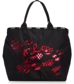 Easygoing with some urban cool, this tote from LeSportsac is the ultimate bag about town. Spacious, sequin splashed with pockets aplenty, it flaunts free-spirited city girl style.