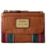 Embrace functional and free-spirited style with this colorful srtiped wallet from Fossil. Crafted from supple leather and accented with signature detailing, it flaunts multiple pockets for effortless go-everywhere accessorizing.